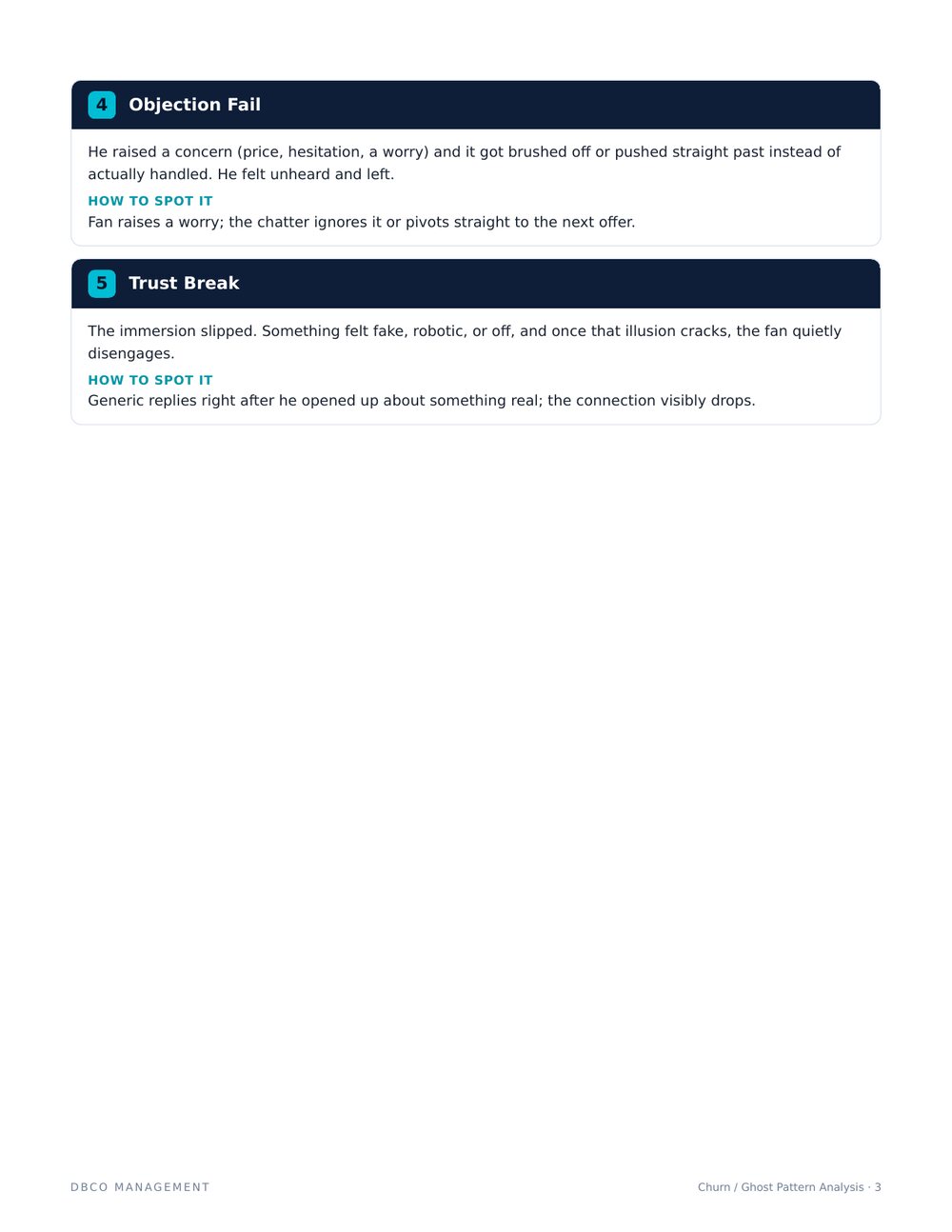 Churn / Ghost Pattern Guide - page 3