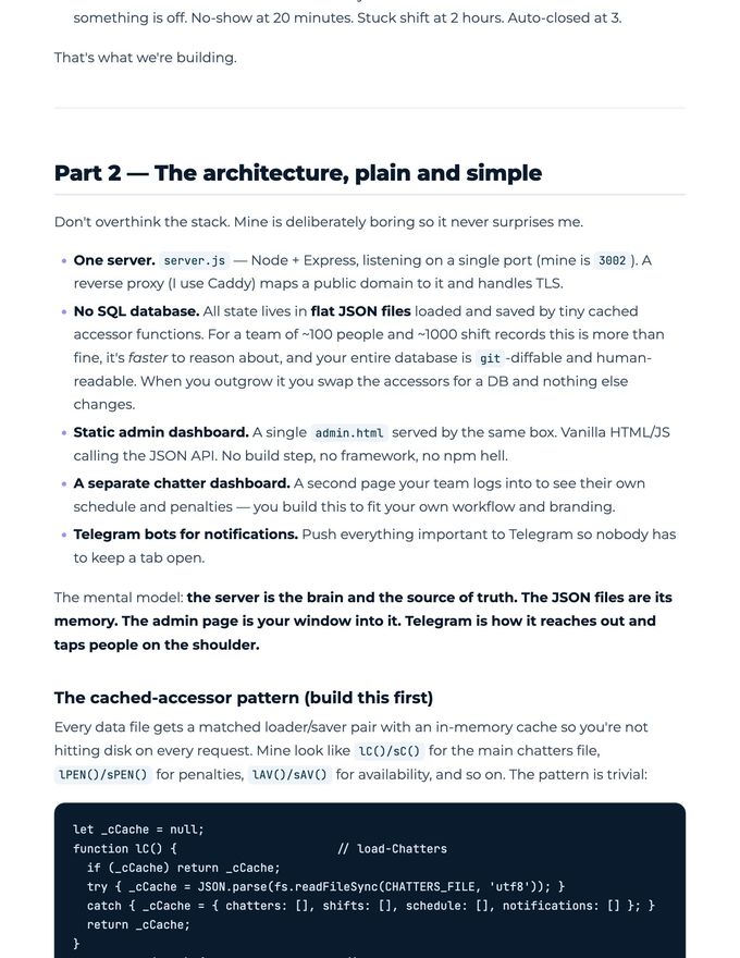 The Scheduling & Shift System - build brief page 3