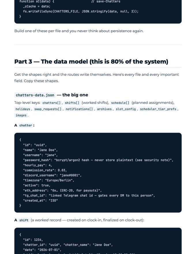 The Scheduling & Shift System - build brief page 4
