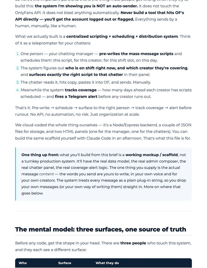 The Mass Message System - build brief page 2