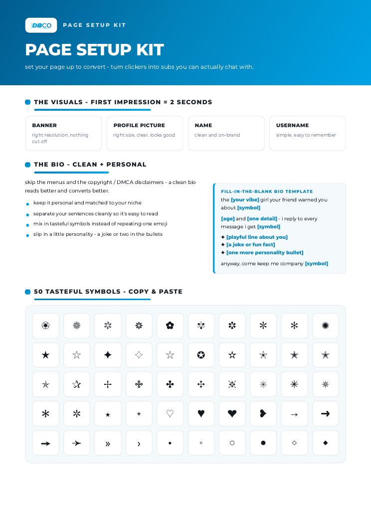 Page Setup Kit - page 1
