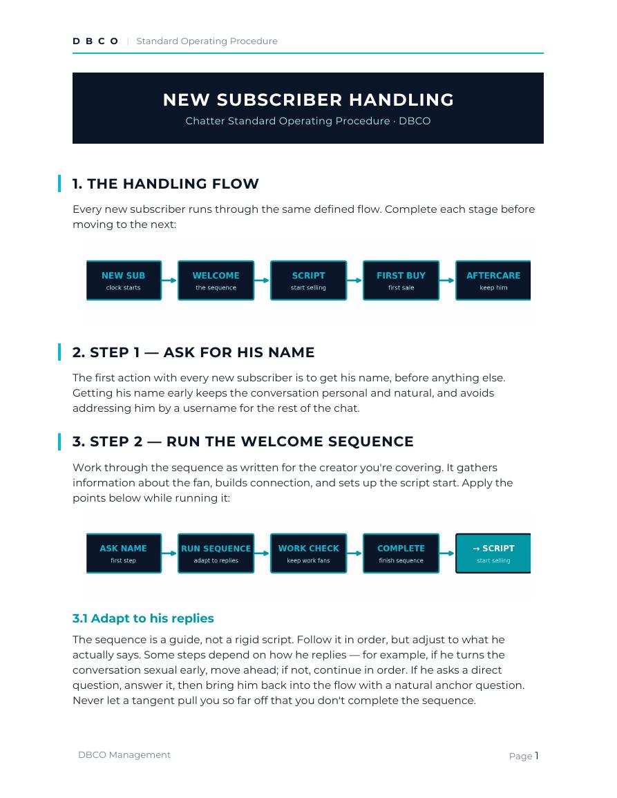 New Subscriber Handling SOP - page 1
